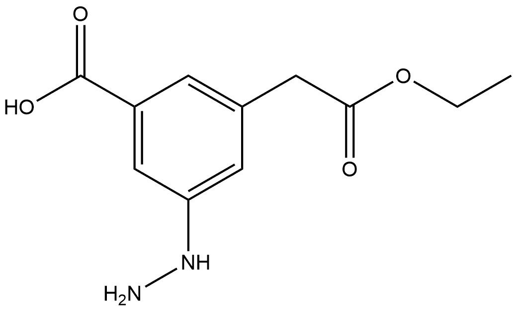 Ethyl 3-carboxy-5-hydrazinylphenylacetate Structural
