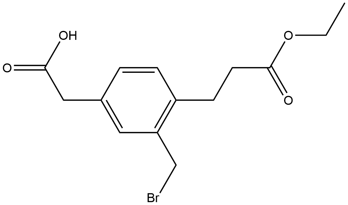 Ethyl 3-(2-(bromomethyl)-4-(carboxymethyl)phenyl)propanoate Structural