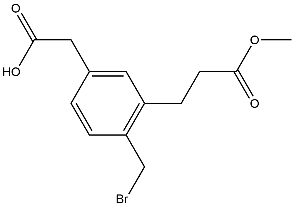 Methyl 3-(2-(bromomethyl)-5-(carboxymethyl)phenyl)propanoate Structural