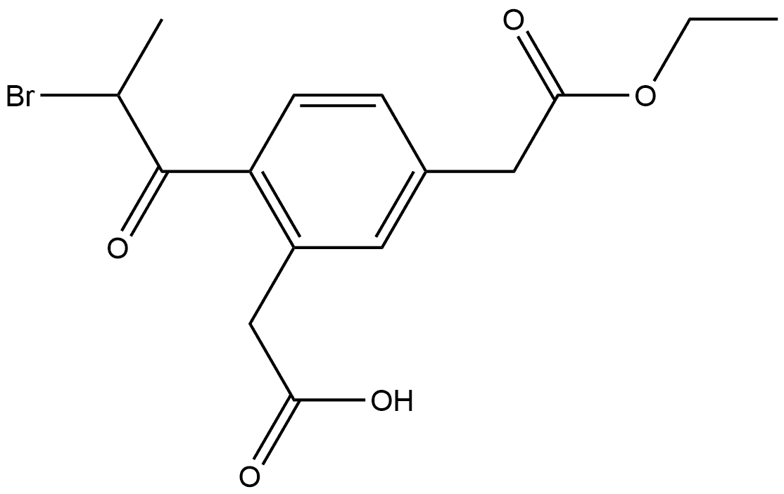 Ethyl 4-(2-bromopropanoyl)-3-(carboxymethyl)phenylacetate Structural
