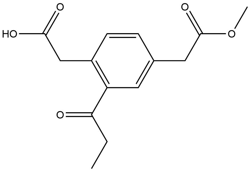 Methyl 4-(carboxymethyl)-3-propionylphenylacetate Structural