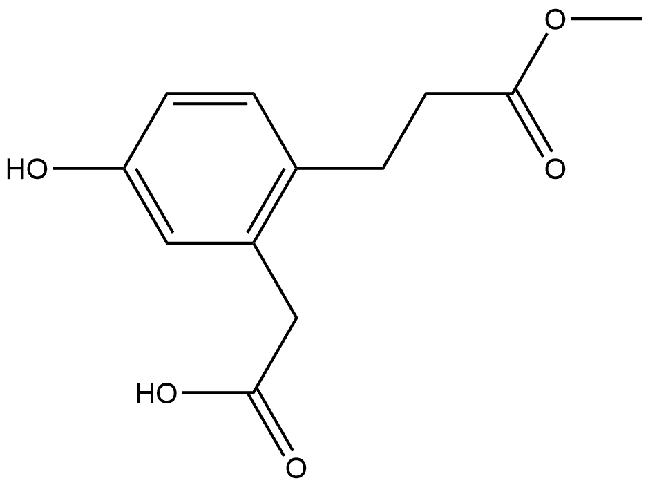 Methyl 3-(2-(carboxymethyl)-4-hydroxyphenyl)propanoate Structural