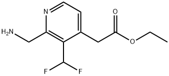 Ethyl 2-(aminomethyl)-3-(difluoromethyl)pyridine-4-acetate Structural