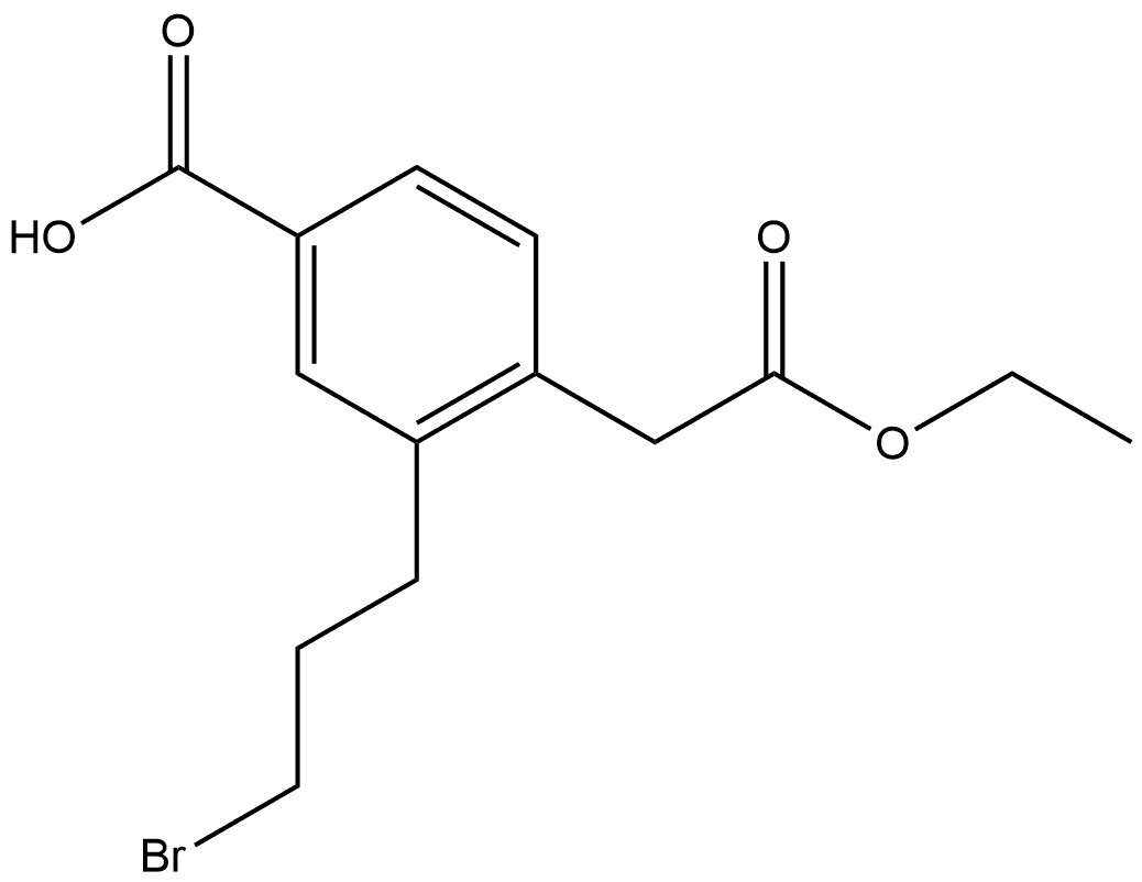 Ethyl 2-(3-bromopropyl)-4-carboxyphenylacetate Structural