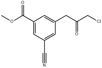 Methyl 3-(3-chloro-2-oxopropyl)-5-cyanobenzoate Structural