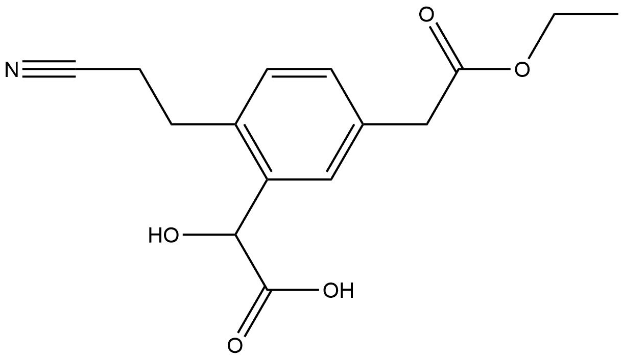Ethyl 3-(carboxy(hydroxy)methyl)-4-(2-cyanoethyl)phenylacetate Structural