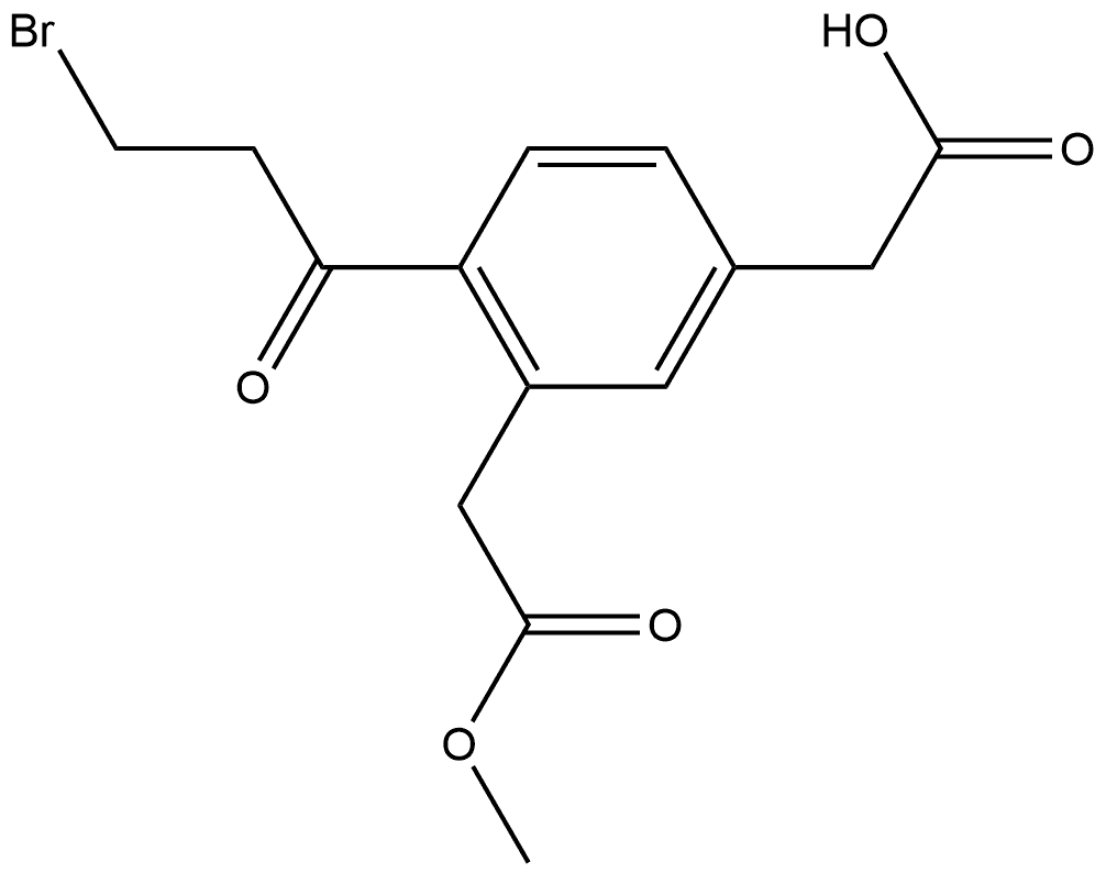 Methyl 2-(3-bromopropanoyl)-5-(carboxymethyl)phenylacetate Structural