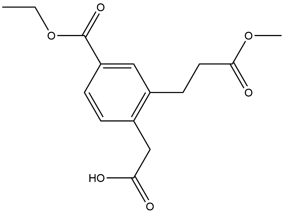Ethyl 4-(carboxymethyl)-3-(3-methoxy-3-oxopropyl)benzoate Structural
