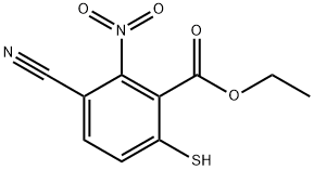 Ethyl 3-cyano-6-mercapto-2-nitrobenzoate Structural