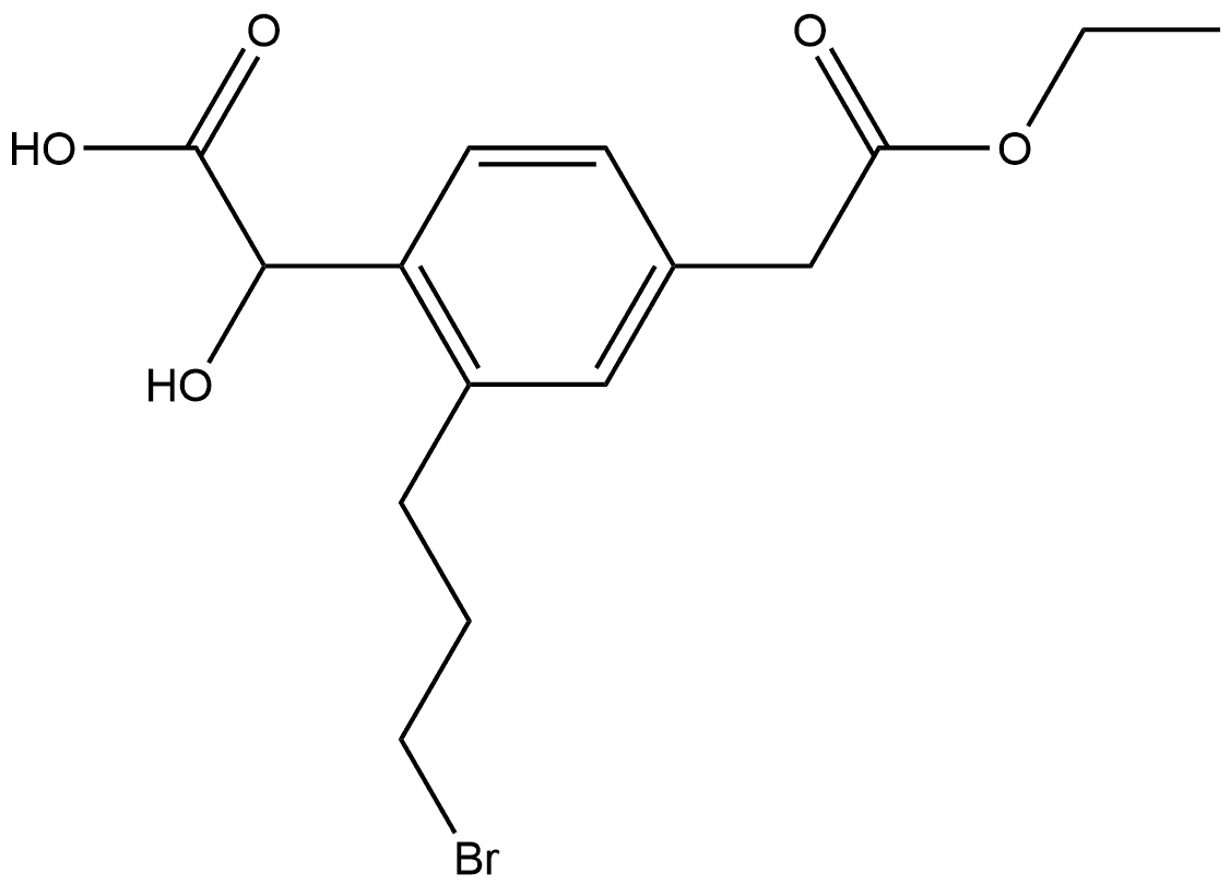 Ethyl 3-(3-bromopropyl)-4-(carboxy(hydroxy)methyl)phenylacetate Structural