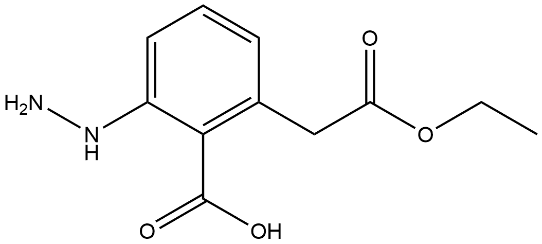 Ethyl 2-carboxy-3-hydrazinylphenylacetate Structural