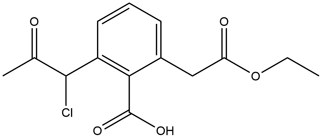 Ethyl 2-carboxy-3-(1-chloro-2-oxopropyl)phenylacetate Structural