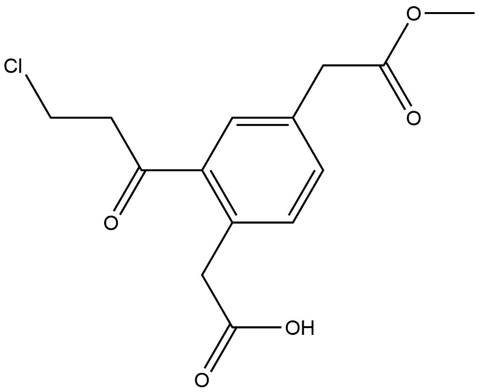 Methyl 4-(carboxymethyl)-3-(3-chloropropanoyl)phenylacetate Structural