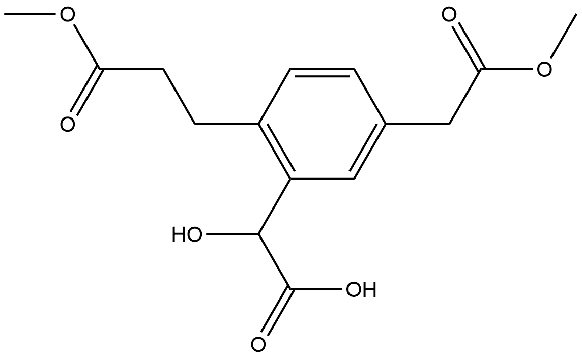 Methyl 3-(carboxy(hydroxy)methyl)-4-(3-methoxy-3-oxopropyl)phenylacetate Structural