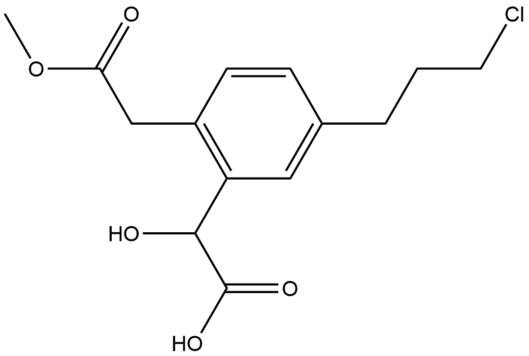Methyl 2-(carboxy(hydroxy)methyl)-4-(3-chloropropyl)phenylacetate Structural