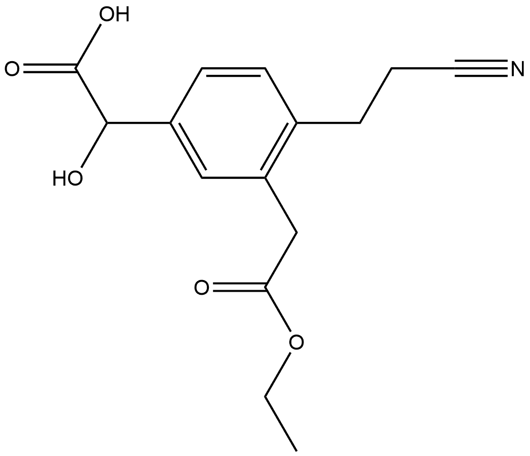 Ethyl 5-(carboxy(hydroxy)methyl)-2-(2-cyanoethyl)phenylacetate Structural