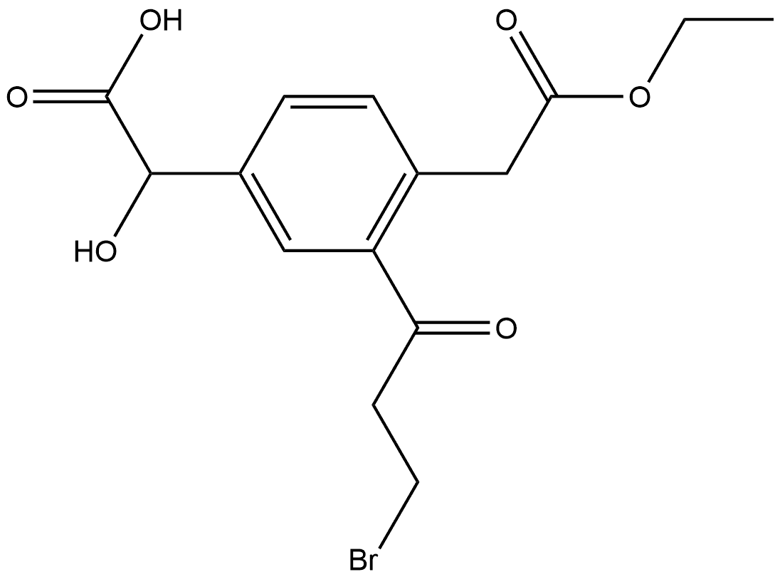 Ethyl 2-(3-bromopropanoyl)-4-(carboxy(hydroxy)methyl)phenylacetate Structural