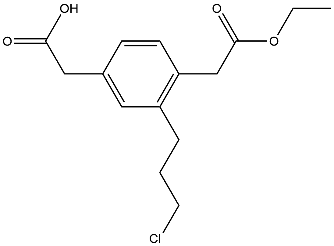 Ethyl 4-(carboxymethyl)-2-(3-chloropropyl)phenylacetate Structural