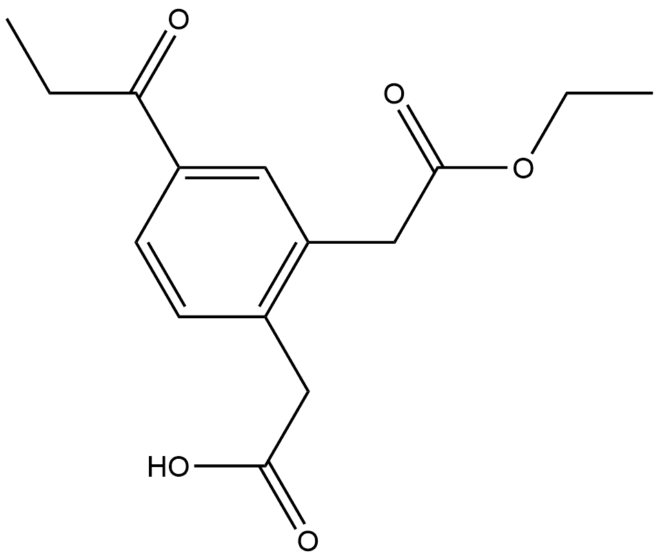Ethyl 2-(carboxymethyl)-5-propionylphenylacetate Structural