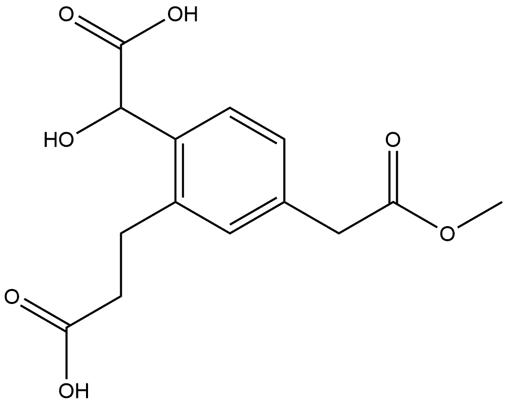 Methyl 3-(2-carboxyethyl)-4-(carboxy(hydroxy)methyl)phenylacetate Structural