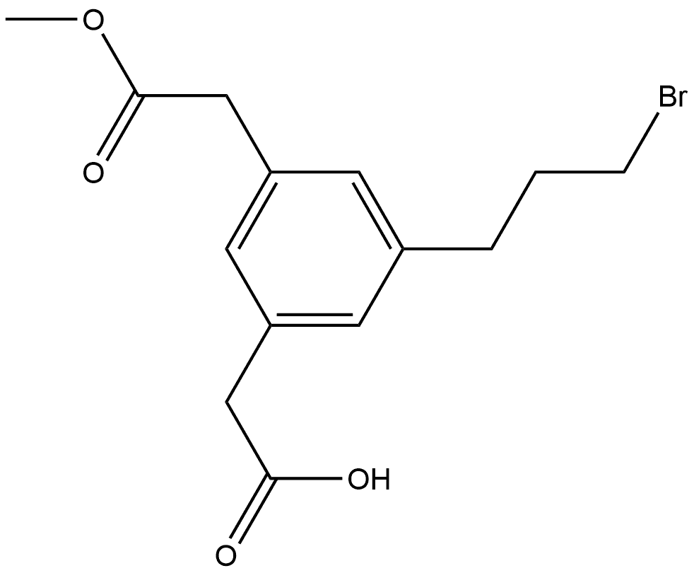 Methyl 3-(3-bromopropyl)-5-(carboxymethyl)phenylacetate Structural