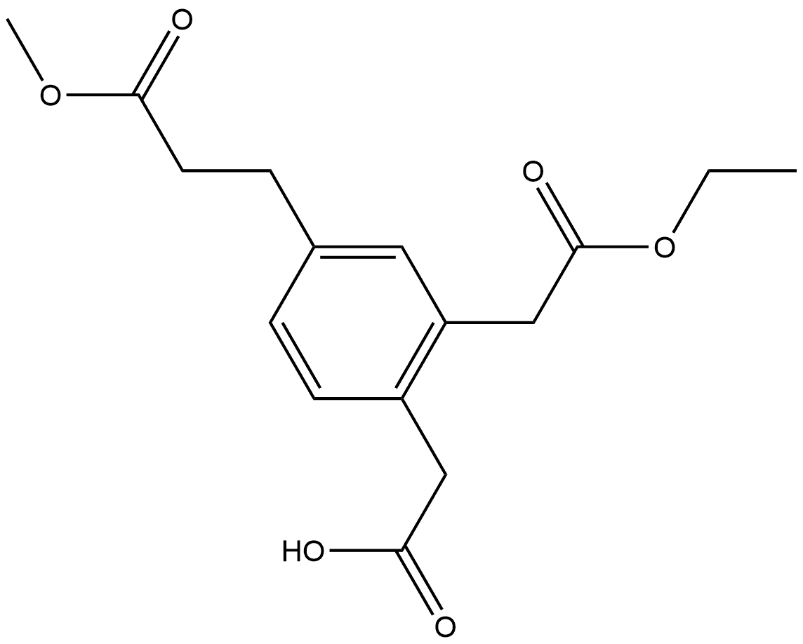 Ethyl 2-(carboxymethyl)-5-(3-methoxy-3-oxopropyl)phenylacetate Structural