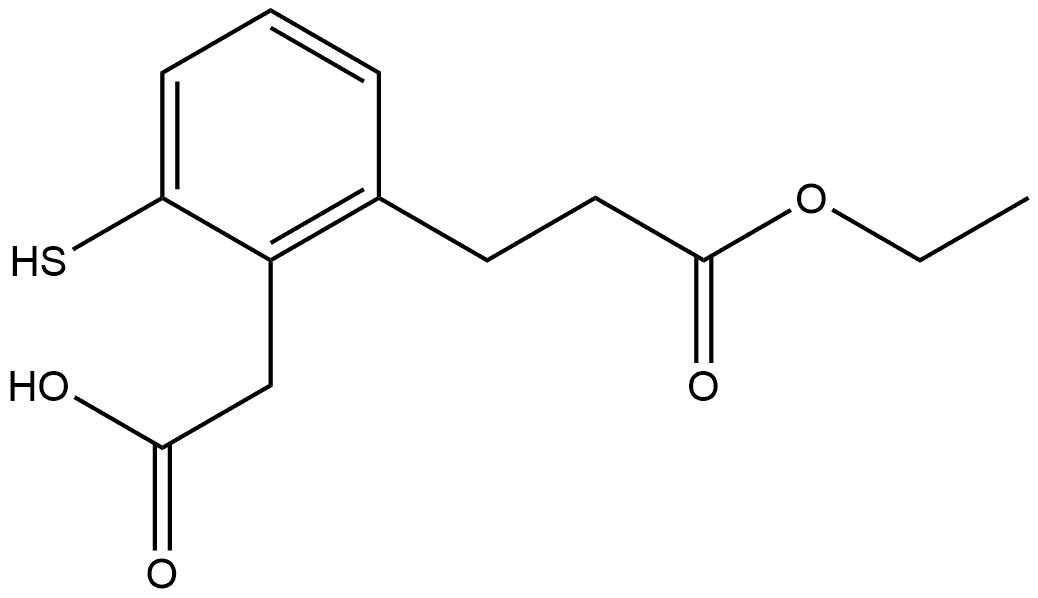 Ethyl 3-(2-(carboxymethyl)-3-mercaptophenyl)propanoate Structural