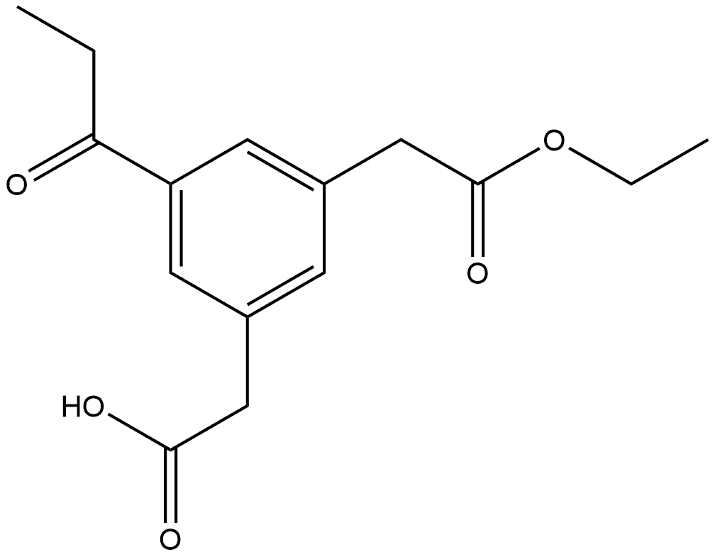 Ethyl 3-(carboxymethyl)-5-propionylphenylacetate Structural