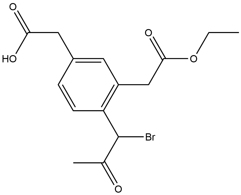Ethyl 2-(1-bromo-2-oxopropyl)-5-(carboxymethyl)phenylacetate Structural