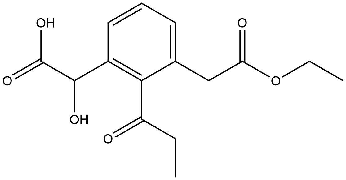 Ethyl 3-(carboxy(hydroxy)methyl)-2-propionylphenylacetate Structural