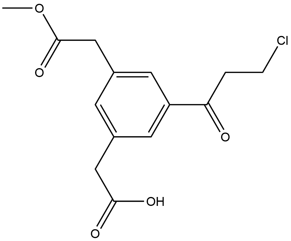 Methyl 3-(carboxymethyl)-5-(3-chloropropanoyl)phenylacetate Structural