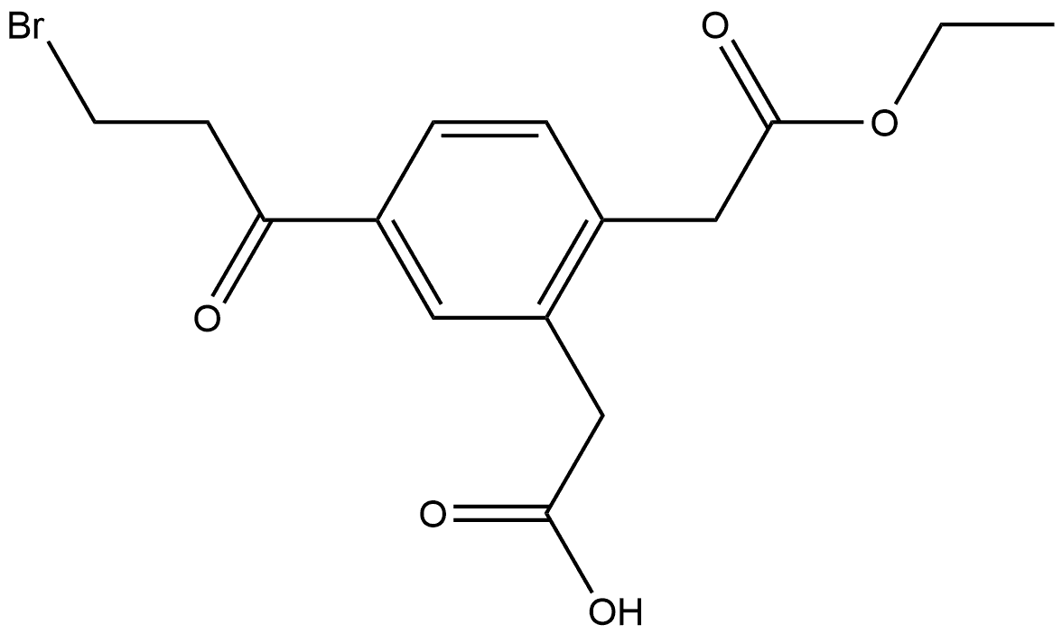 Ethyl 4-(3-bromopropanoyl)-2-(carboxymethyl)phenylacetate Structural