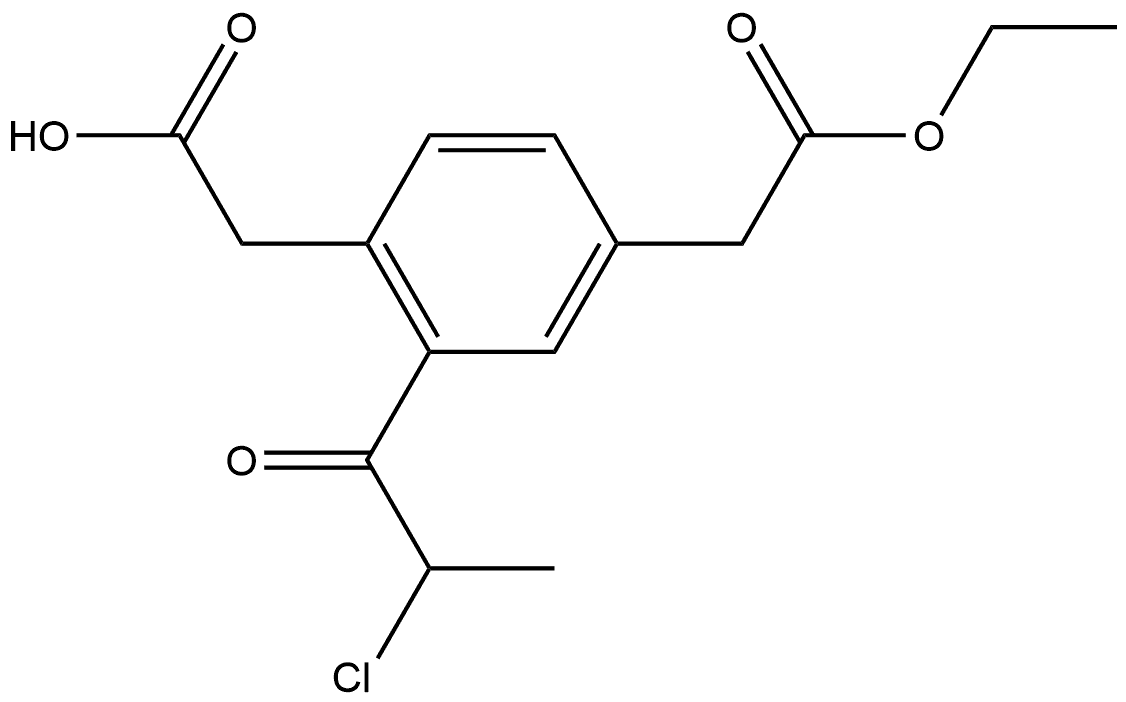 Ethyl 4-(carboxymethyl)-3-(2-chloropropanoyl)phenylacetate Structural