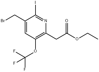Ethyl 3-(bromomethyl)-2-iodo-5-(trifluoromethoxy)pyridine-6-acetate Structural