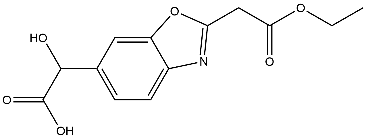 Ethyl 6-(carboxy(hydroxy)methyl)benzo[d]oxazole-2-acetate Structural