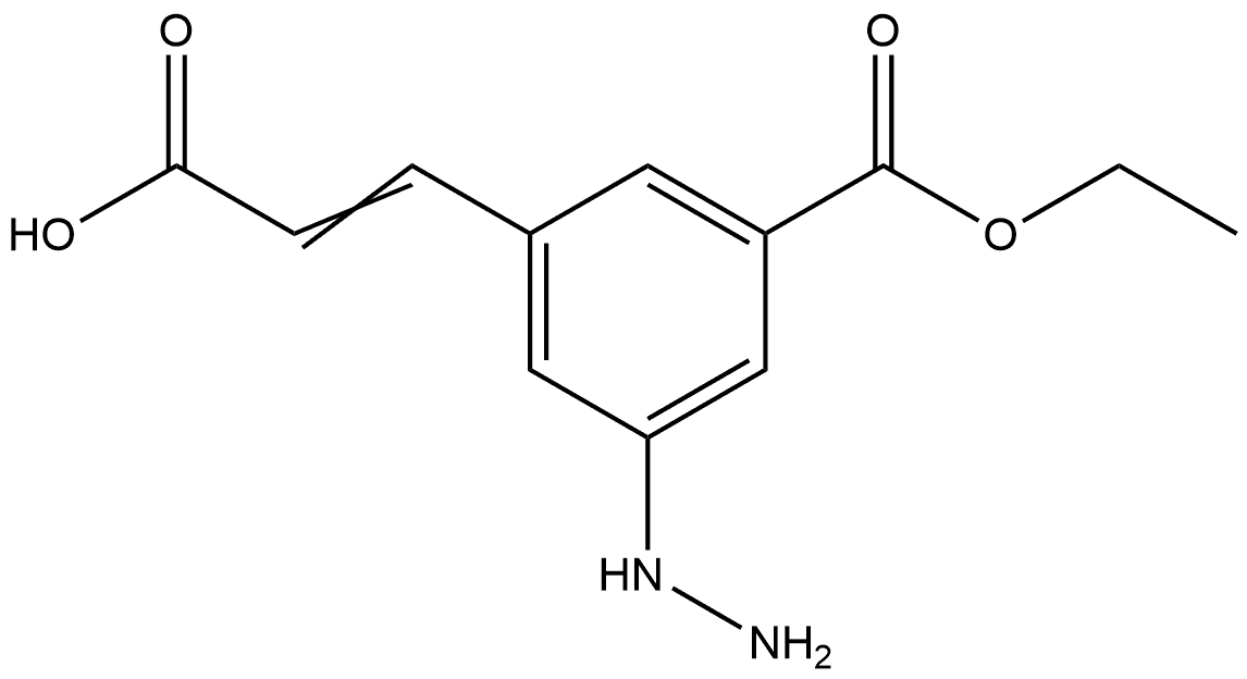 Ethyl 3-(2-carboxyvinyl)-5-hydrazinylbenzoate Structural
