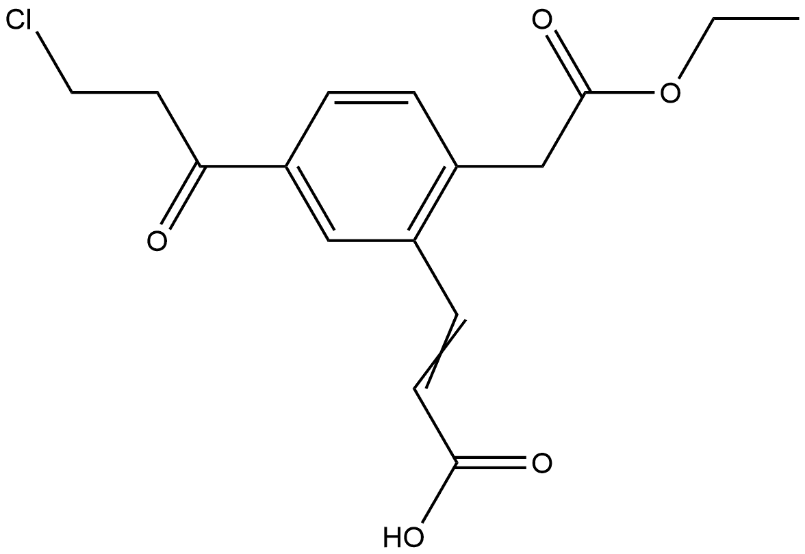 Ethyl 2-(2-carboxyvinyl)-4-(3-chloropropanoyl)phenylacetate Structural