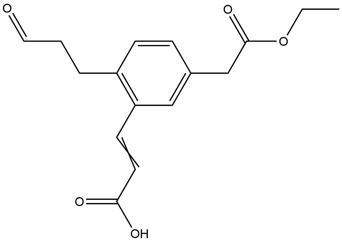 Ethyl 3-(2-carboxyvinyl)-4-(3-oxopropyl)phenylacetate Structural
