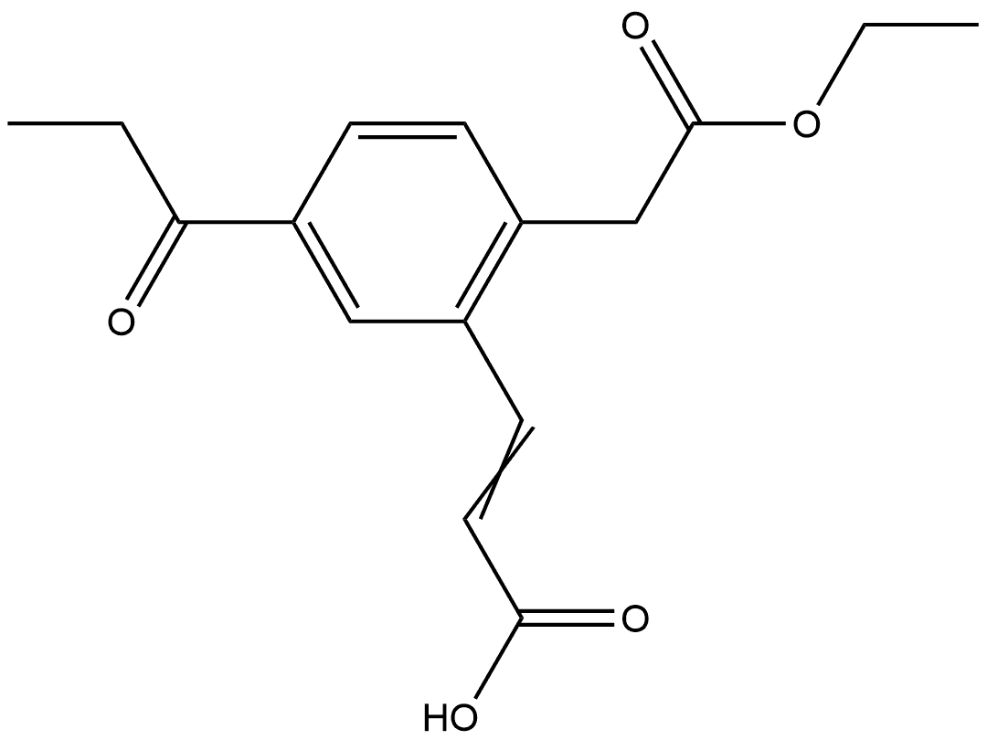 Ethyl 2-(2-carboxyvinyl)-4-propionylphenylacetate Structural