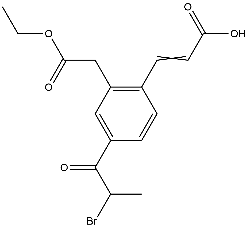 Ethyl 5-(2-bromopropanoyl)-2-(2-carboxyvinyl)phenylacetate Structural