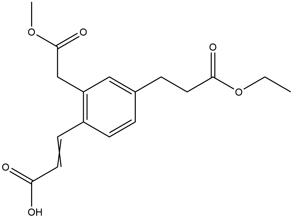 Methyl 2-(2-carboxyvinyl)-5-(3-ethoxy-3-oxopropyl)phenylacetate Structural