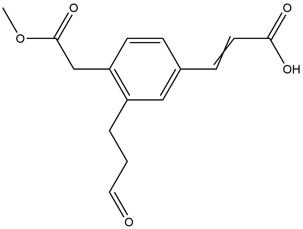 Methyl 4-(2-carboxyvinyl)-2-(3-oxopropyl)phenylacetate Structural