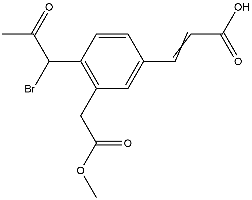 Methyl 2-(1-bromo-2-oxopropyl)-5-(2-carboxyvinyl)phenylacetate Structural