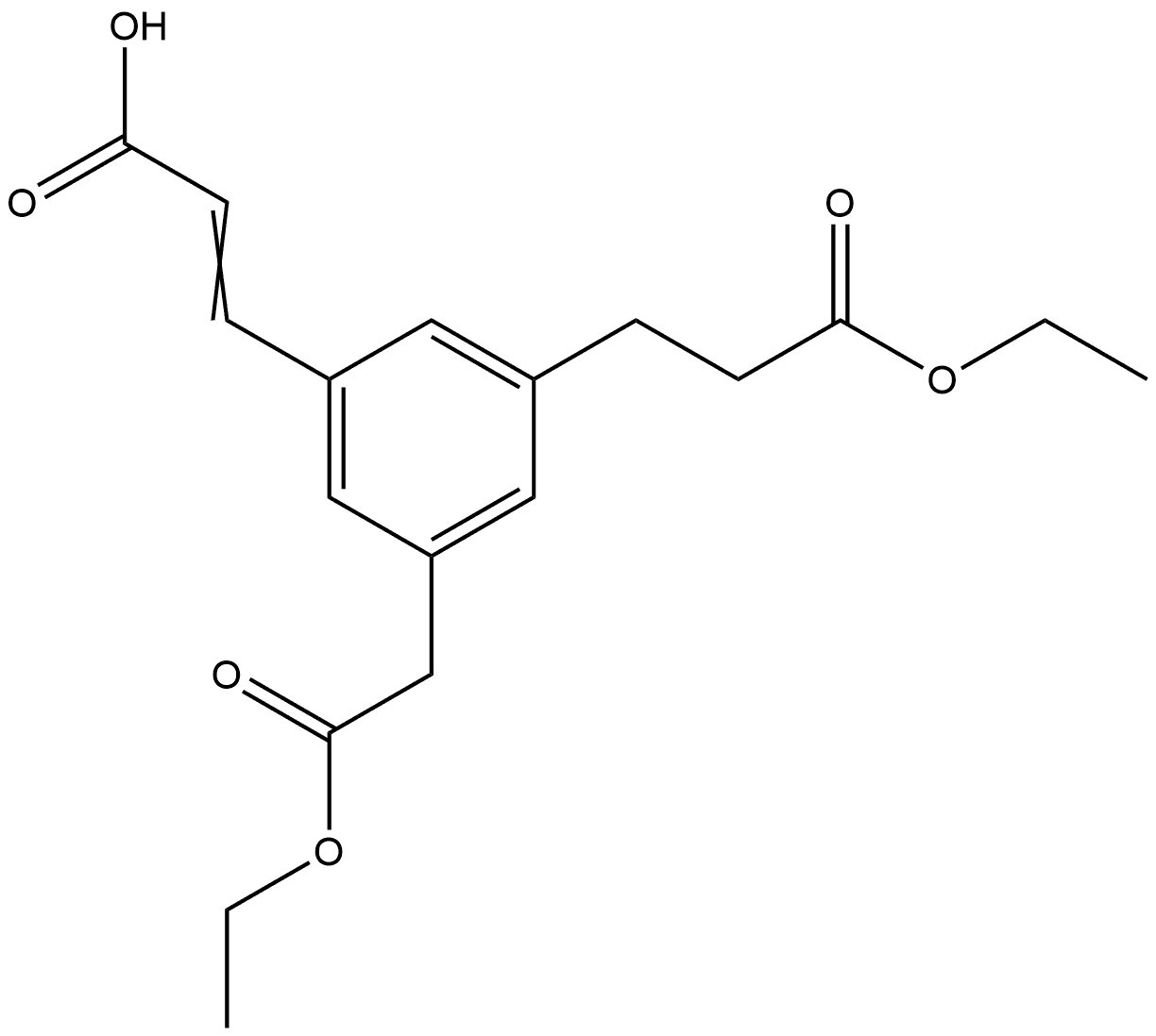 Ethyl 3-(2-carboxyvinyl)-5-(3-ethoxy-3-oxopropyl)phenylacetate Structural