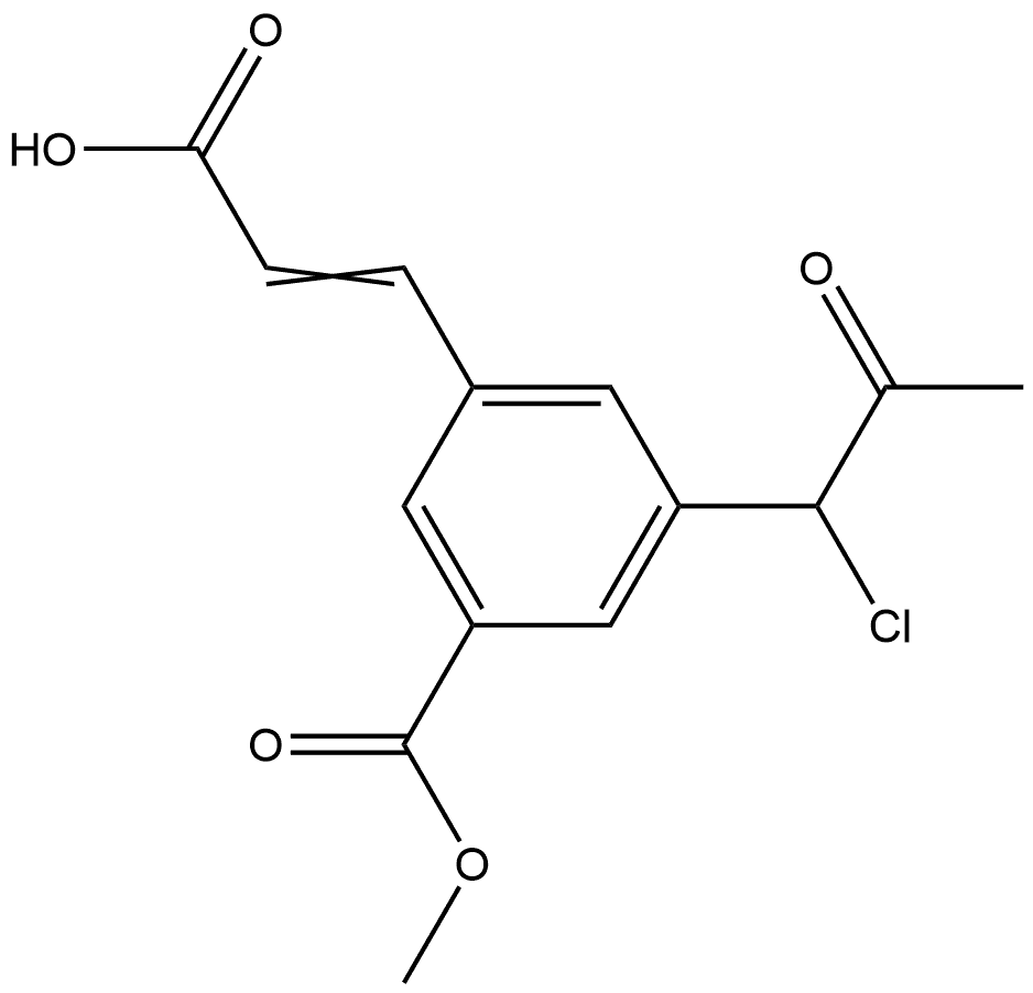 Methyl 3-(2-carboxyvinyl)-5-(1-chloro-2-oxopropyl)benzoate Structural