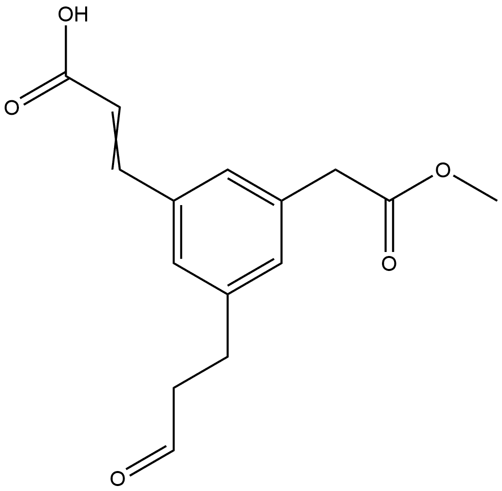 Methyl 3-(2-carboxyvinyl)-5-(3-oxopropyl)phenylacetate Structural