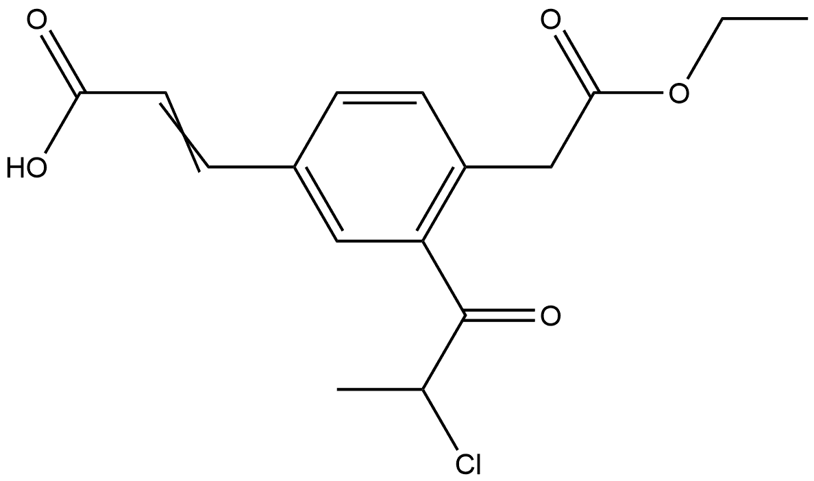 Ethyl 4-(2-carboxyvinyl)-2-(2-chloropropanoyl)phenylacetate Structural