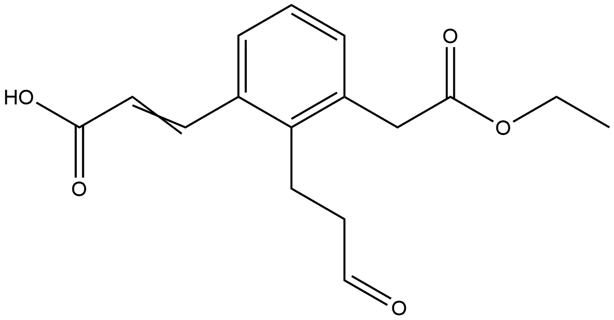 Ethyl 3-(2-carboxyvinyl)-2-(3-oxopropyl)phenylacetate Structural