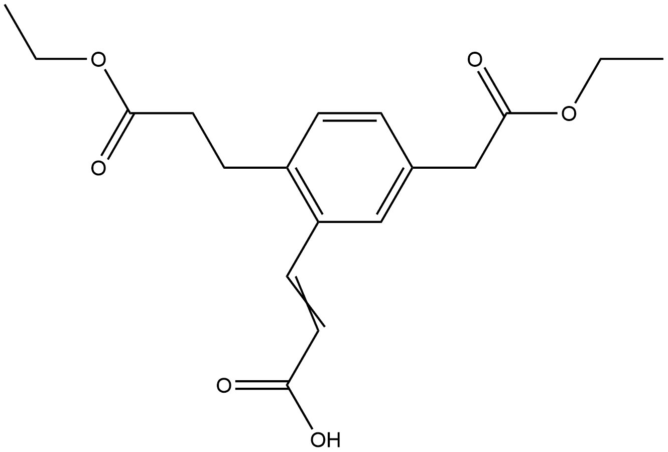 Ethyl 3-(2-carboxyvinyl)-4-(3-ethoxy-3-oxopropyl)phenylacetate Structural