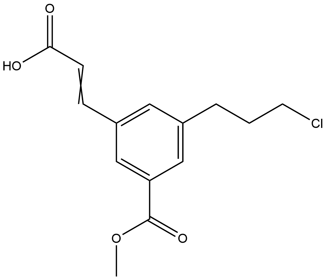 Methyl 3-(2-carboxyvinyl)-5-(3-chloropropyl)benzoate Structural